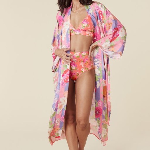 Spell and The Gypsy Collective Carrie Kimono Robe Pink NWT! - Picture 4 of 11